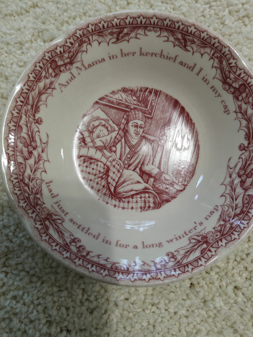 Johnson Brothers Cream and Red Fruit Bowls - Set of 4